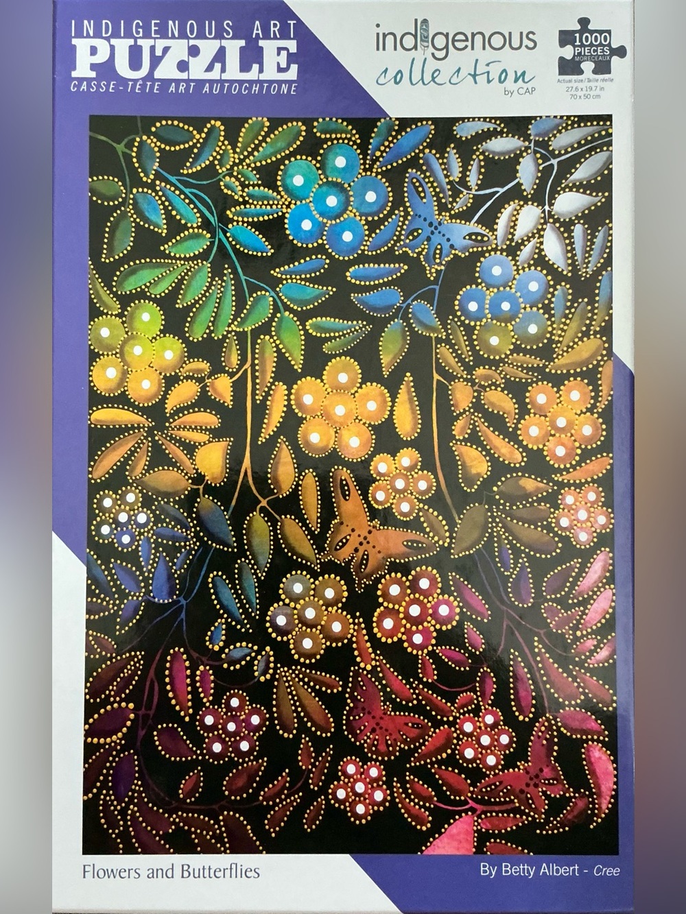 Indigenous Art brand “Flowers and Butterflies” 1000 piece puzzle